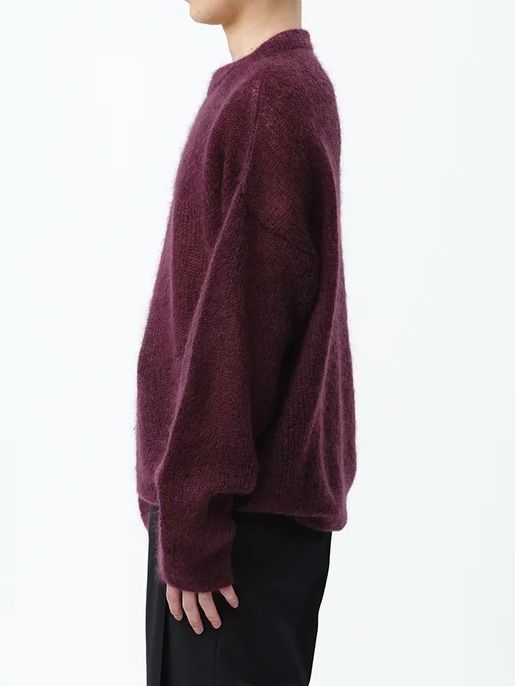 【24AW】モヘア ローゲージ ニット / MOHAIR LOW GAUGE P/O KNIT .12 / ボルドー