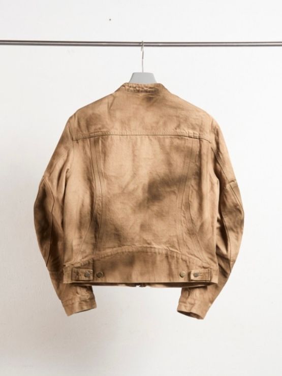 【25SS】デニム モーターサイクル ジャケット / DENIM MOTORCYCLE JACKET / CRAZY DIRTY WASHED TAN(ブラウン)