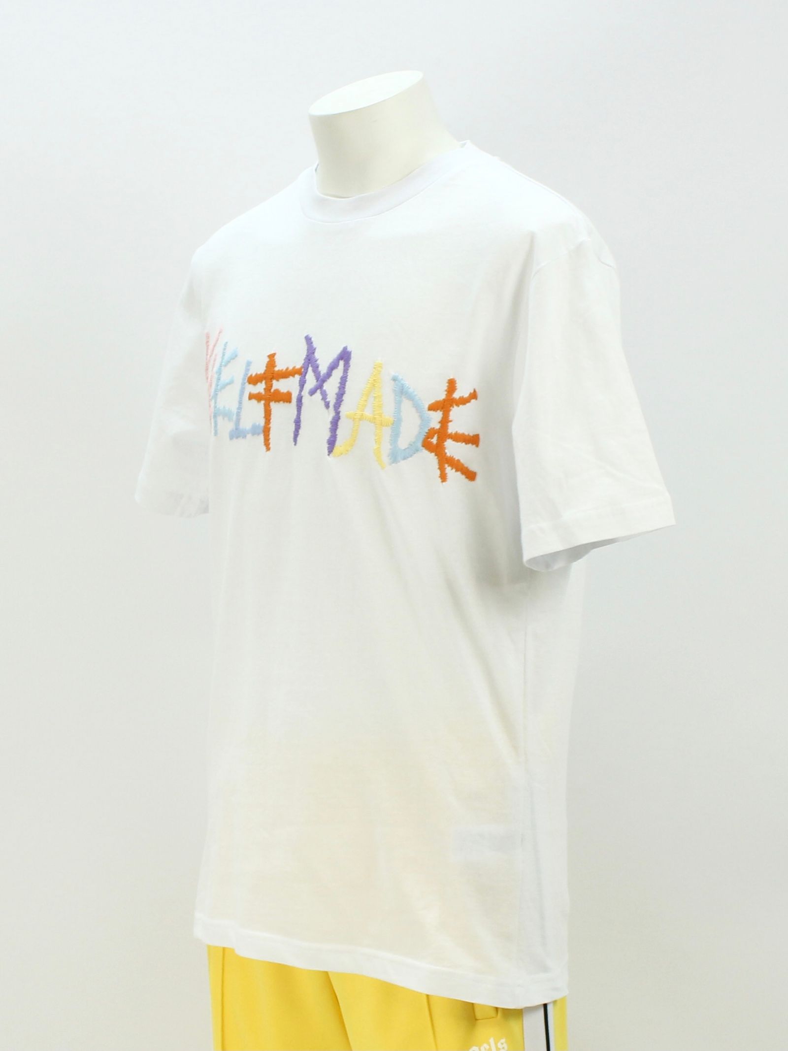 刺繍ロゴ Tシャツ / WHITE T-SHIRT WITH MULTICOLOR LOGO / ホワイト × マルチ