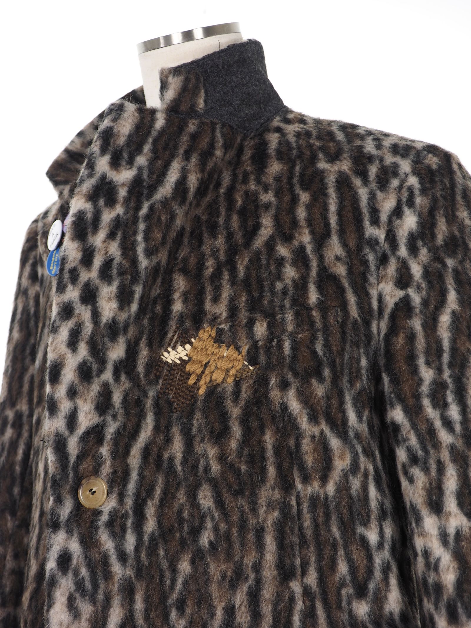 【20AW】缶バッチ付き レオパード オーバーサイズ ファーコート / LEOPARD COAT / レオパード