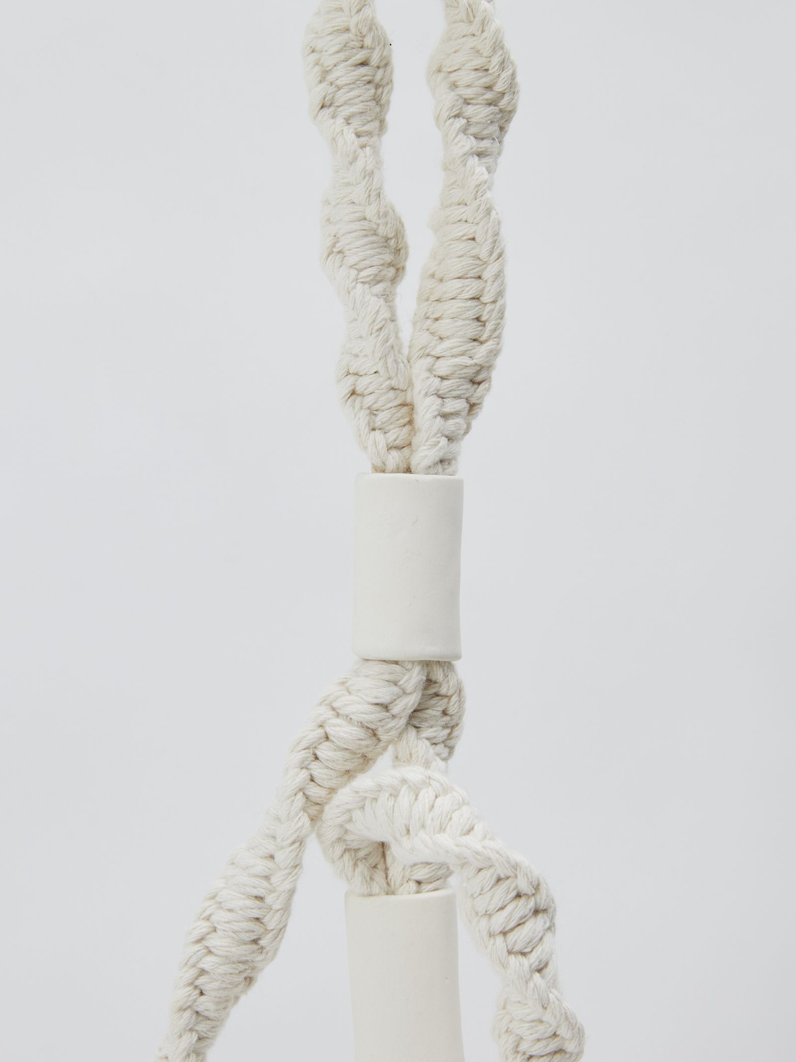 ”COA.”別注 壁掛け フラワーベース / KAKI-MESU:MACRAME FLOWER VASE / ホワイト