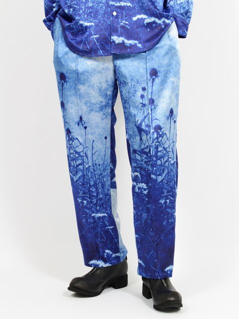 【26SS】ティム・バーバー フォトグラフ ピンタック トラウザーズ スラックス / Tim Barber Photograph Pin Tuck Trousers / ブルー