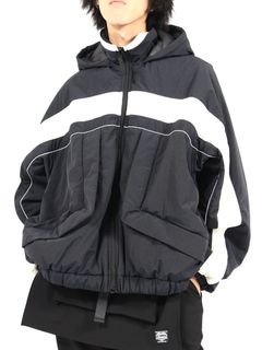 【24AW】パファー ツートーン トラックジャケット / PUFFER TWO TONE TRACK JACKET / ブラック