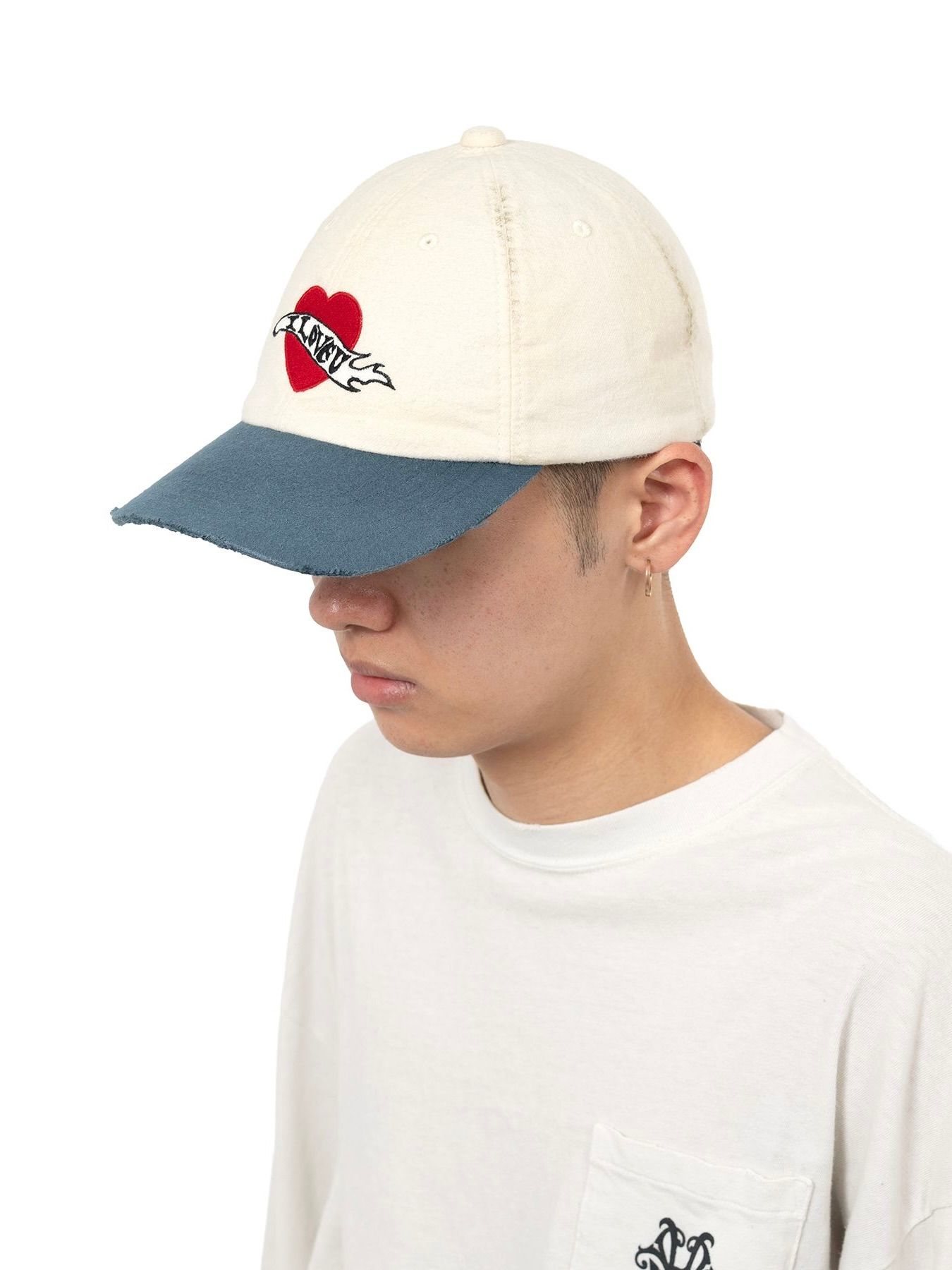 【25AW】CA4LA コラボレーション "I LOVE U" ディストレスド キャップ / CA4LA × KAMIYA "I LOVE U" DISTRESSED CAP / ブルー
