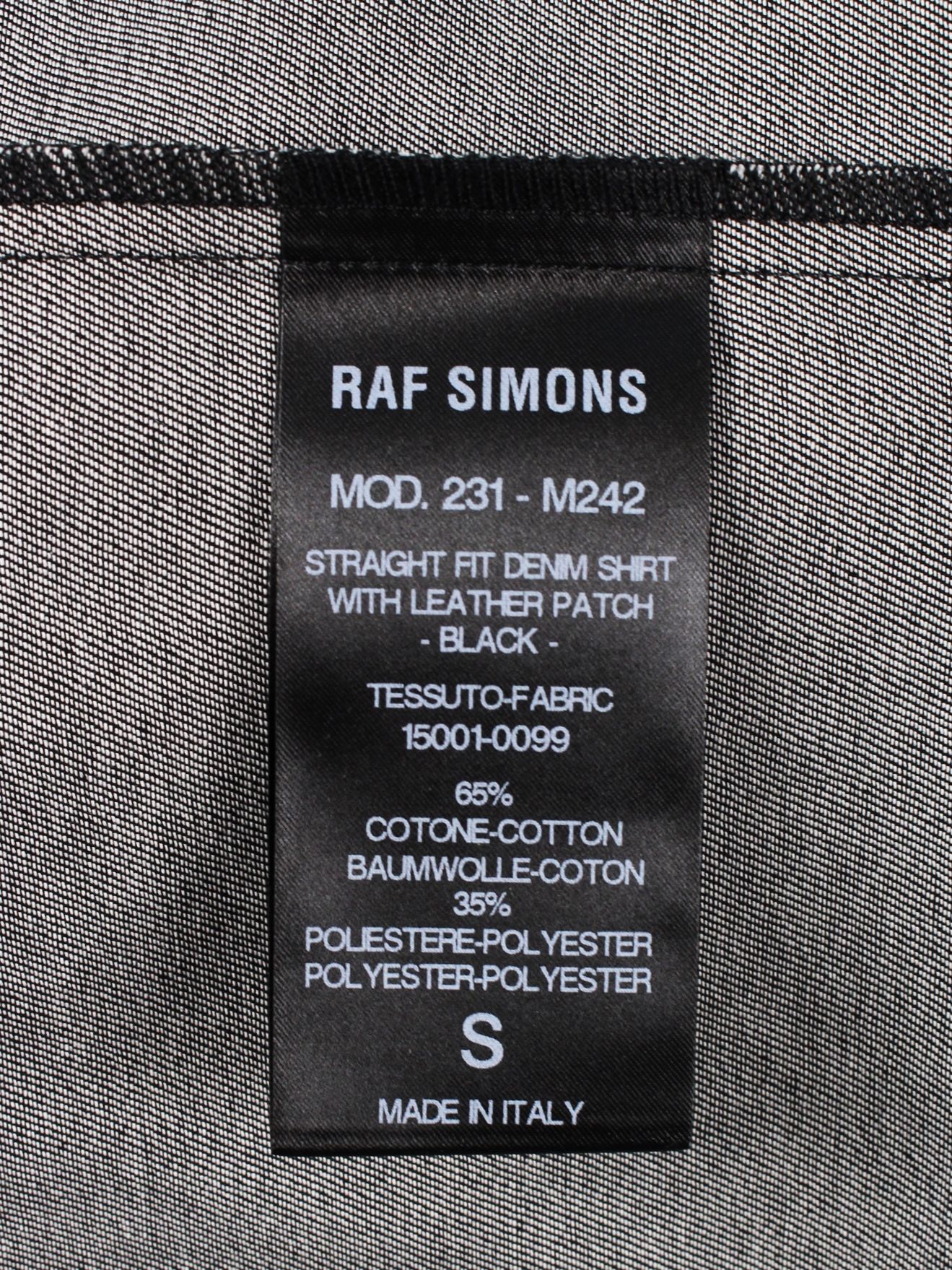 RAF SIMONS - 【23SS】ストレートフィット レザーパッチ デニムシャツ