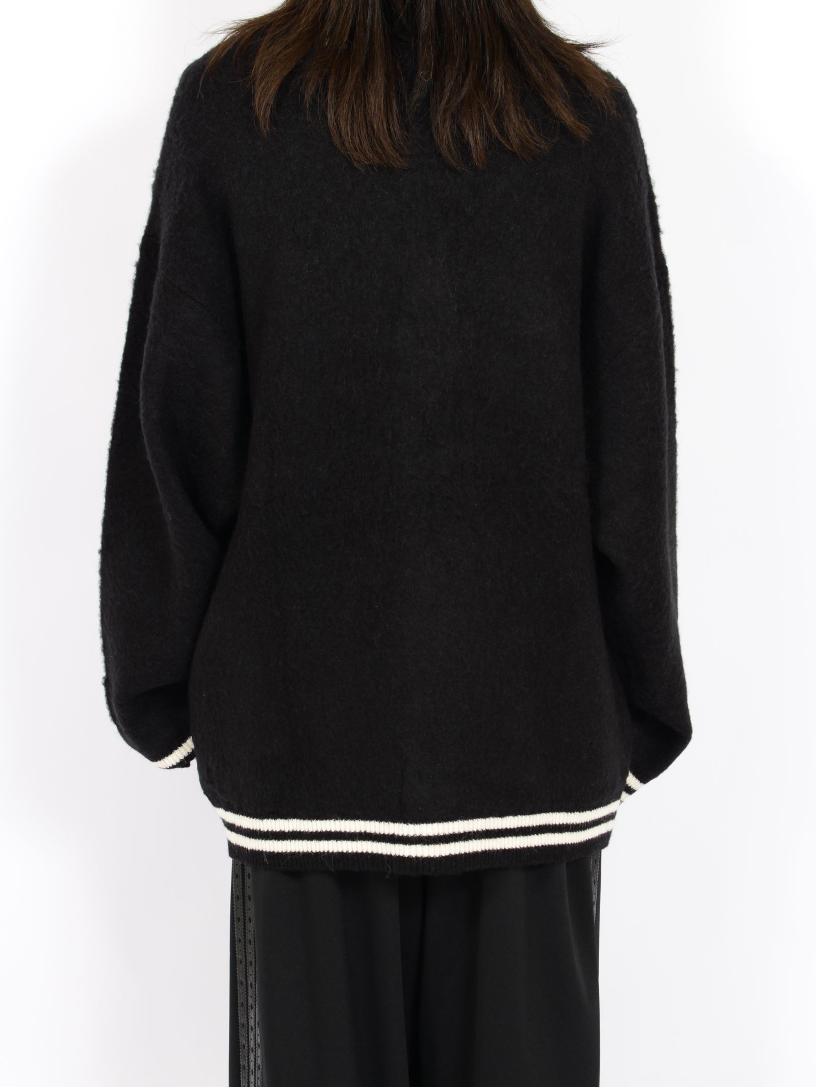【26AW】ヤンキース ロゴ ニット カーディガン / YANKEES LOGO KNIT CARDIGAN / ブラック