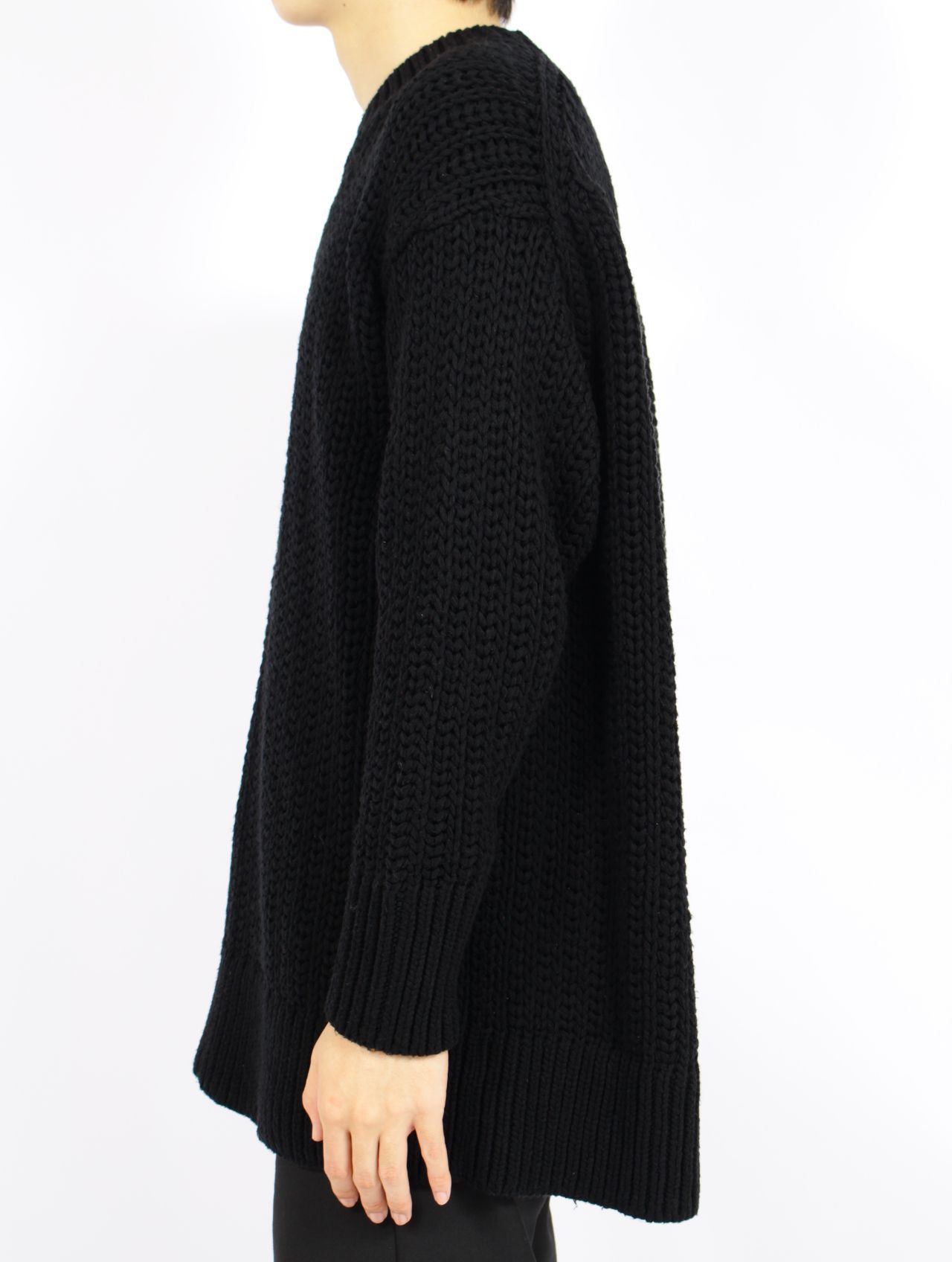 【25AW】シルク ウール ハイゲージ ニット / SILK WOOL KNIT / ブラック