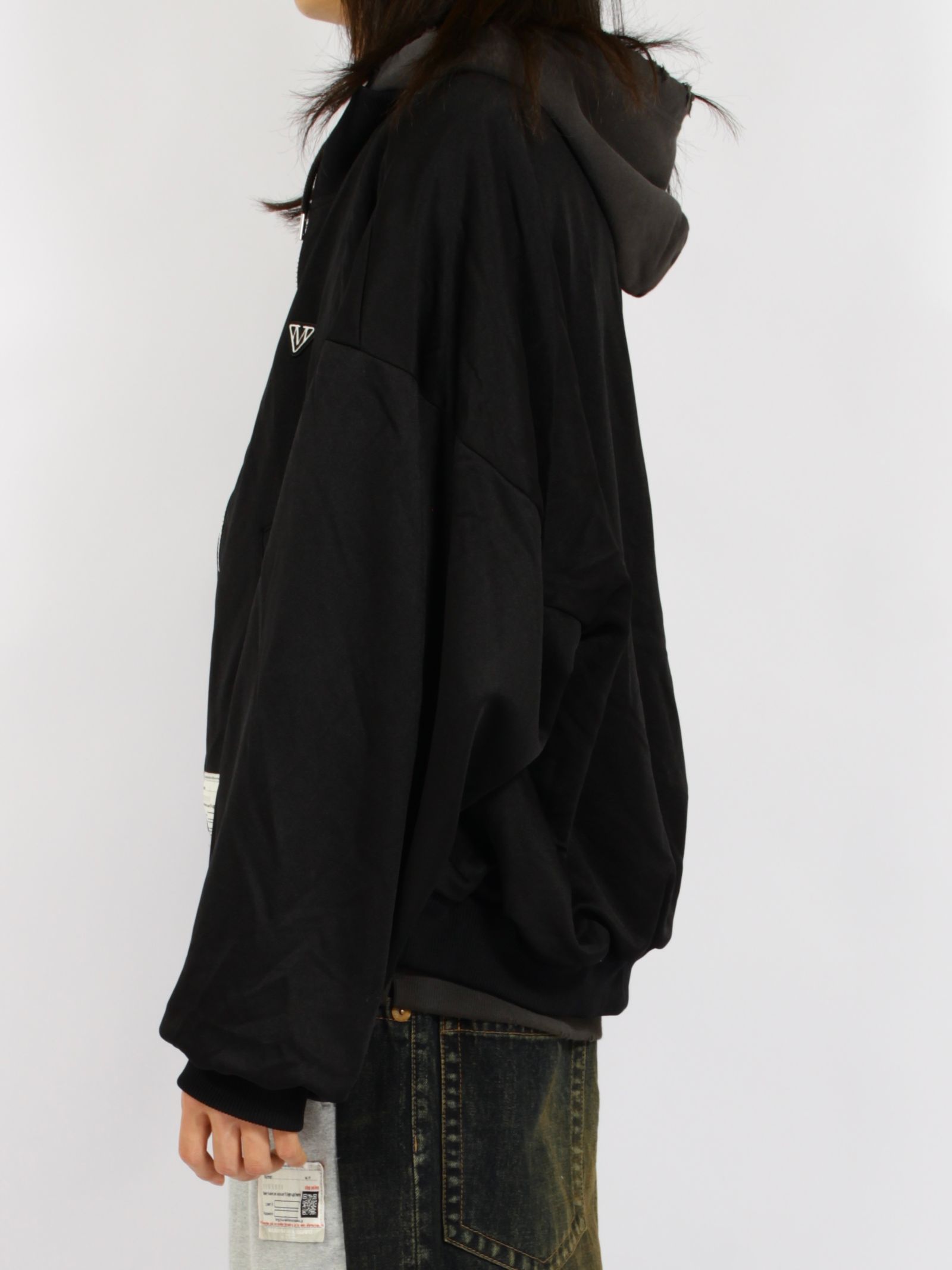 【26AW】 トラック ジャケット レイヤード スウェット パーカー / TRACK JACKET LAYERED / ブラック