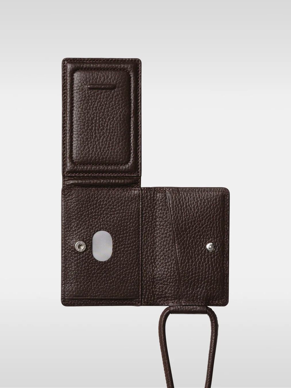 レザーストラップ付アイフォンアクセサリー ウォレット / STRAPPED ACCESSORY WALLET / ダークブラウン