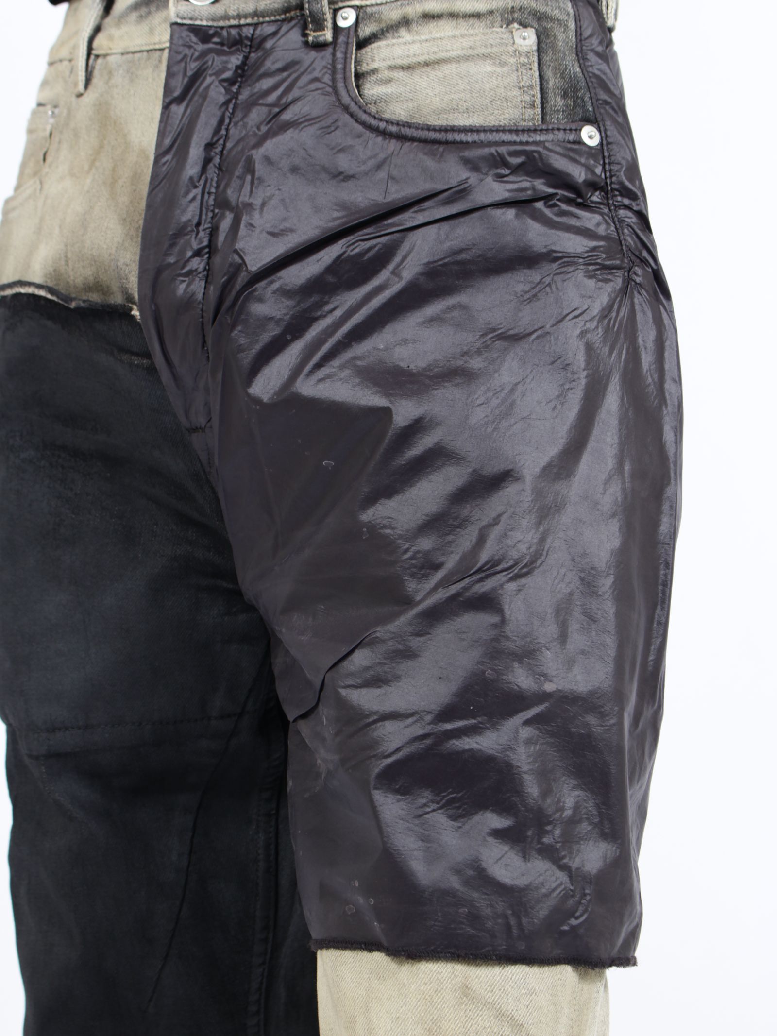 【26SS】ボラン ブーツカット 異素材 コンビネーション フレア デニム / BOLAN BOOTCUT / ダスト×ブラック