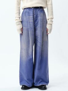【24AW】モールスキン 2タック ワイド バギー パンツ / MOLESKINE 2TUCK WIDE BAGGY PANTS .12 / クラシックブルー