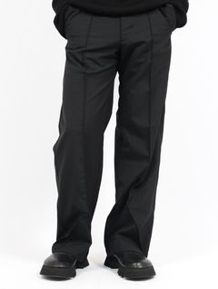 【26SS】ウール ストレート トラウザーズ スラックス / YTRS / ブラック