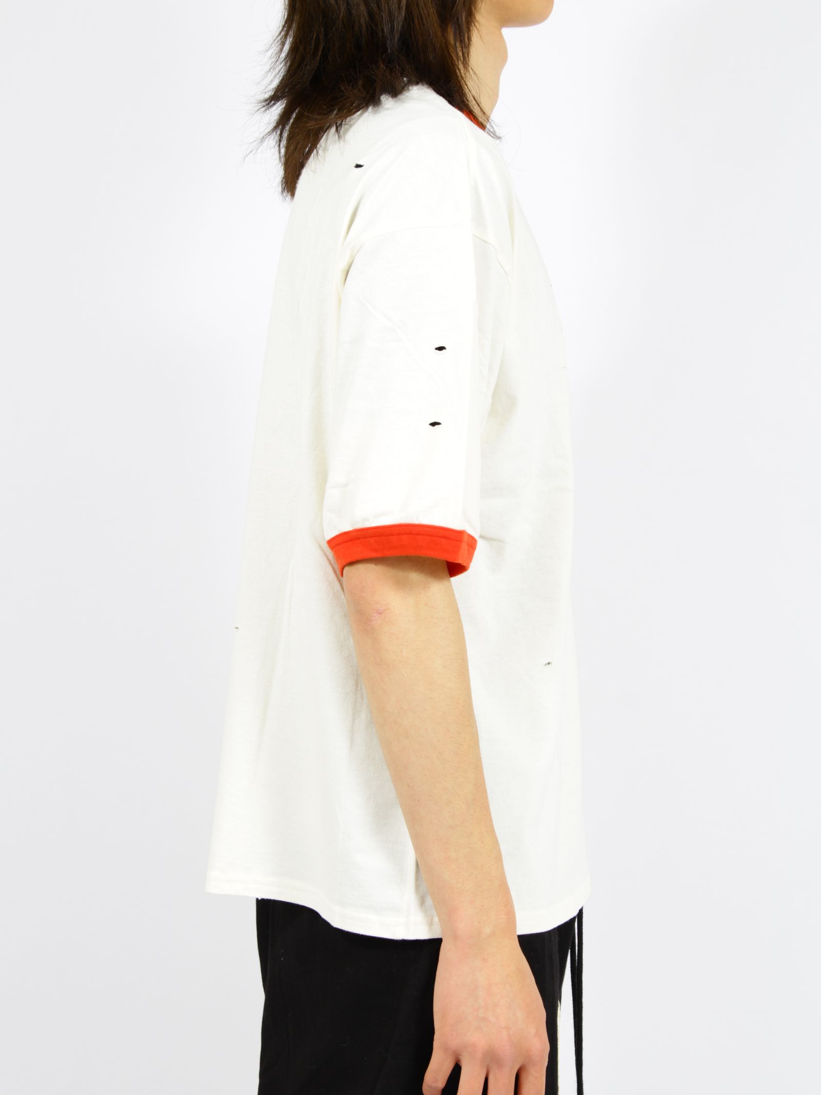 【26SS】ディストレスド トリム Tシャツ 'ASIANBLOOD / DISTRESSED TRIM T SHIRT 'ASIANBLOOD / ホワイト