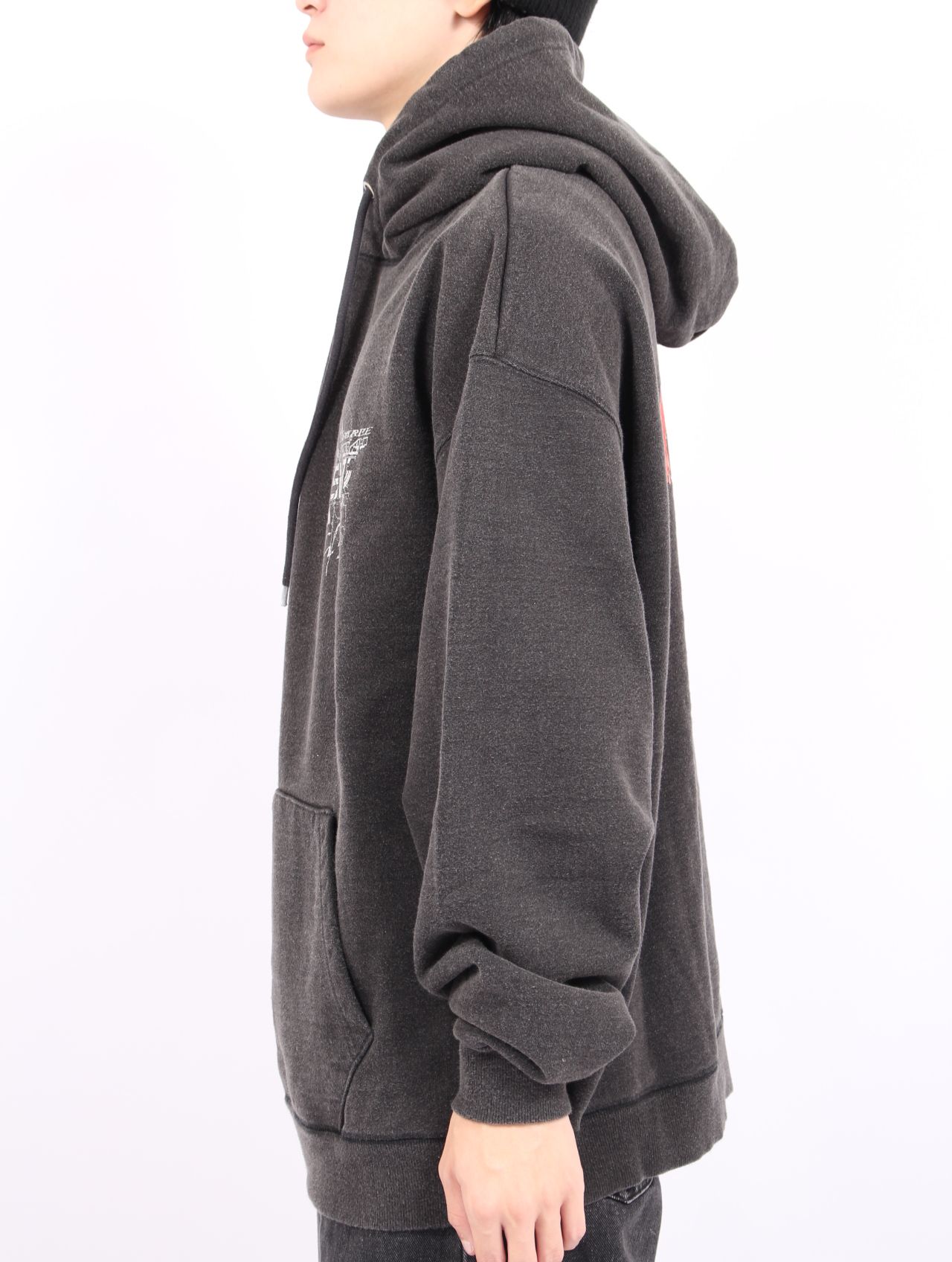 【25AW】佃弘樹 Heartwork Mixed media グラフィック フーディー パーカー / Hiroki Tsukuda ART ROBO GRAPHIC HOODIE / ブラック