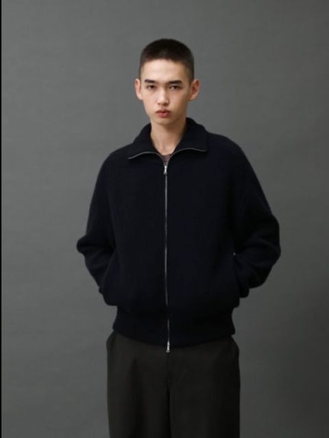 【25AW】ドライビング ニット ブルゾン / DRIVING KNIT BLOUSON / ダークネイビー