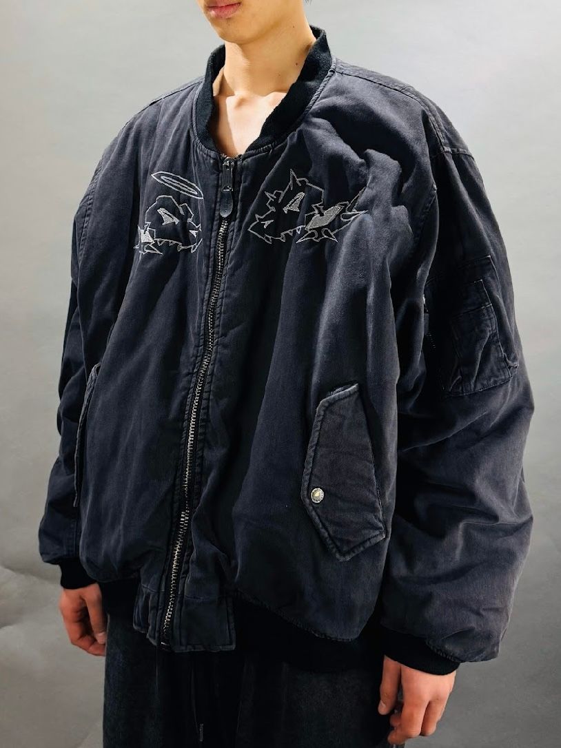 【25AW】スカル ドッグ オーバーサイズ MA-1 / SKULL DOG OVERSIZED MA-1 / ブラック