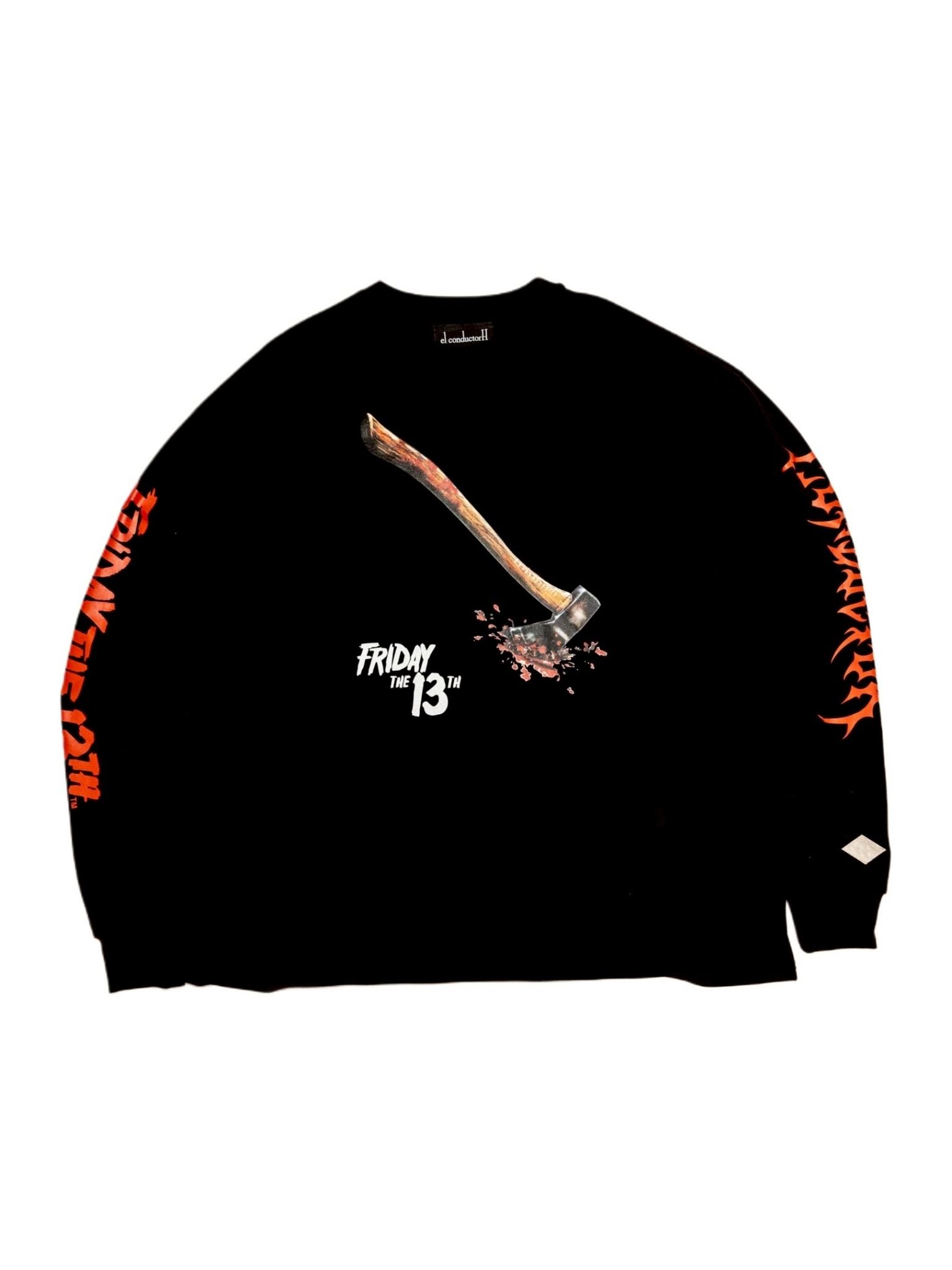 【13日の金曜日コラボ】ポスター ビジュアル ロングスリーブ Tシャツ / xFRIDAY THE 13TH POSTER VISUAL L/S T-SHIRT / ブラック