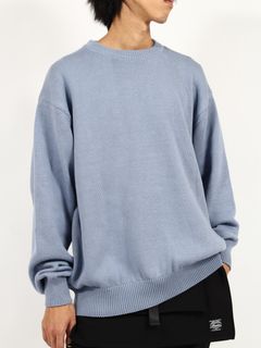 【24AW】バックレタード プルオーバー ニット / "WHERE DID YOU SLEEP" KNIT / ブルー