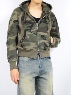 【25SS】パネルド ジップアップ パーカー / PANELLED ZIP UP HOODIE / WOODLAND(カーキ)