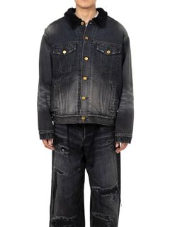 【25AW】ボア ライニング デニム ジャケット / BOA LINING DENIM JACKET / ブラック