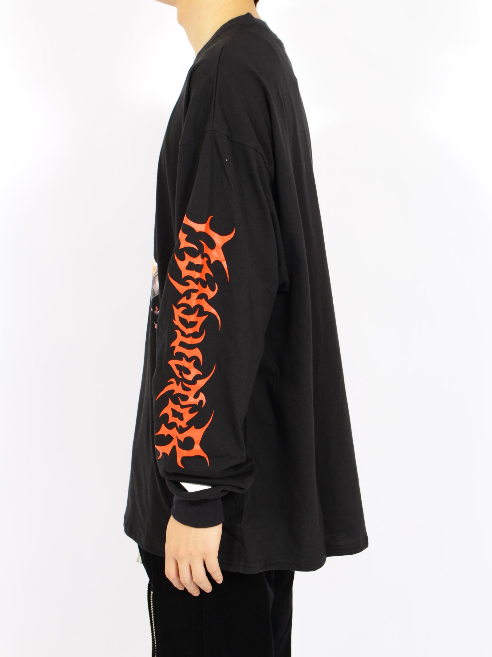 【 13日の金曜日 コラボ 】ポスター ビジュアル ロングスリーブ Tシャツ 長袖 カットソー/ xFRIDAY THE 13TH POSTER VISUAL L/S T-SHIRT / ブラック
