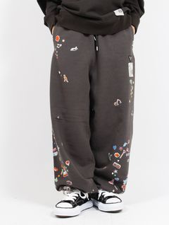 【26SS】ステッカーデザイン スウェット パンツ / KIDS STICKER PANTS / ブラック