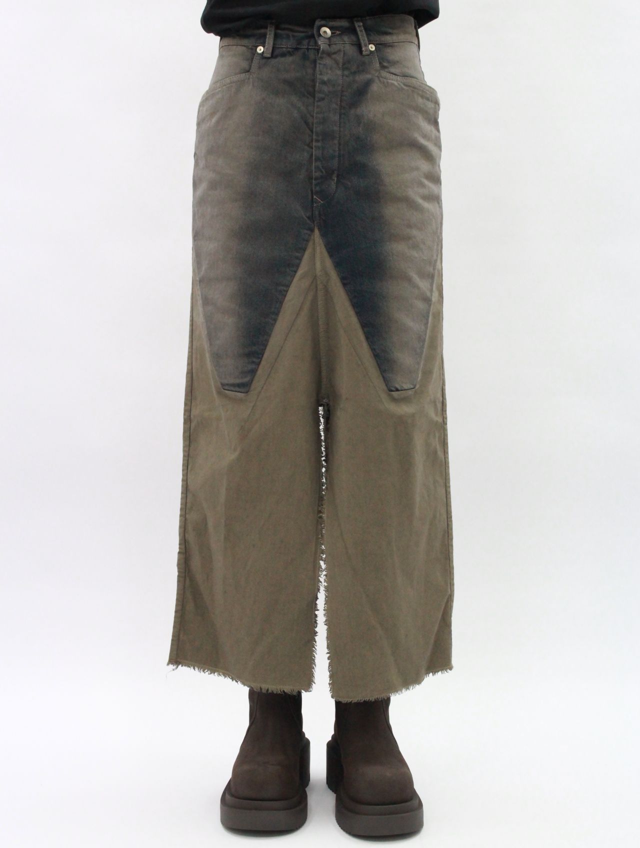 【25AW】ロング スライバー スカート/ LONG SLIVERED SKIRT / ダークダスト ディグレード