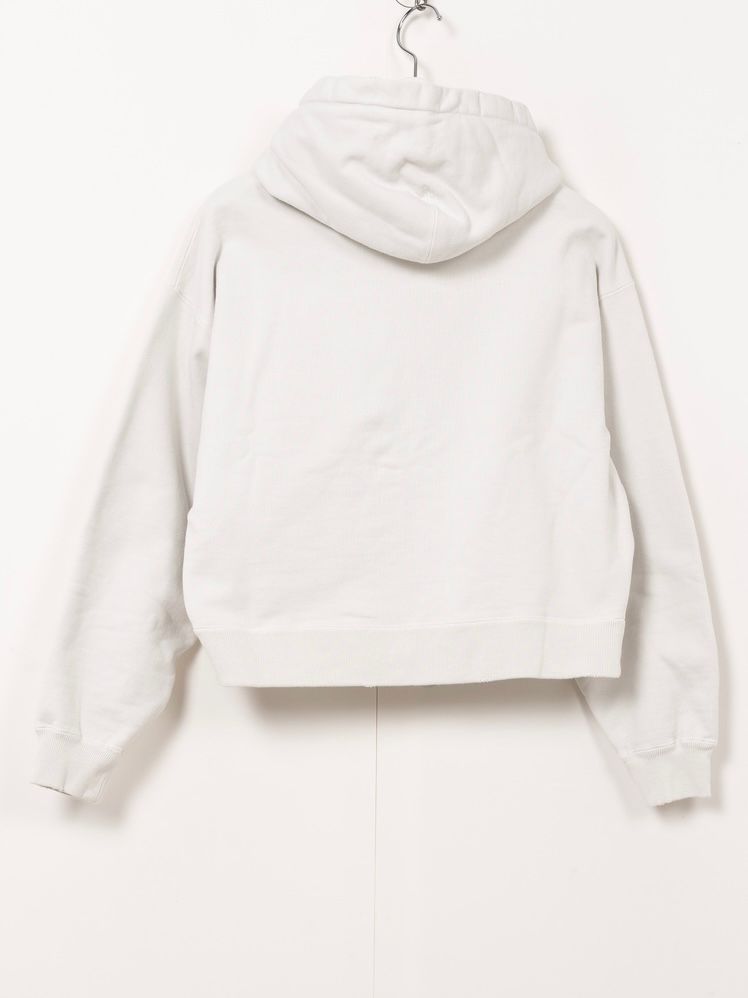 【25AW】ローズ ディストレスド ジップ ショート パーカー / "ROSE"DISTRESSED ZIP SHORT HOODIE / ホワイト