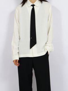 【26AW】 ネクタイ / NOT-TIE "STRIPE＂/ ブラック×ホワイト