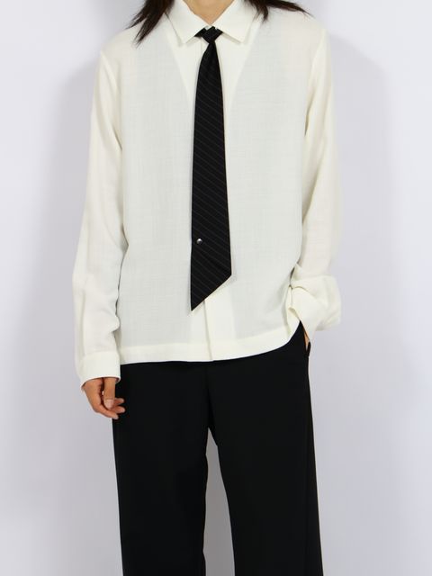 【26AW】 ネクタイ / NOT-TIE "STRIPE＂/ ブラック×ホワイト