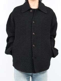 【24AW】ウール ロビング ドビー ロングスリーブ シャツジャケット / WOOL ROVING DOBBY LONG SLEEVE SHIRT JACKET / BLACK(ブラック)