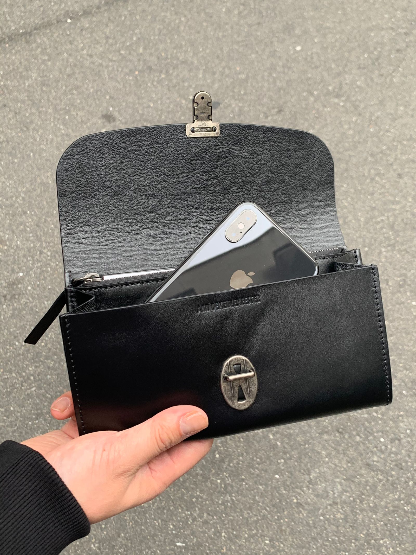 ANN DEMEULEMEESTER - CLASSIC WALLET BARCIS / ブラック