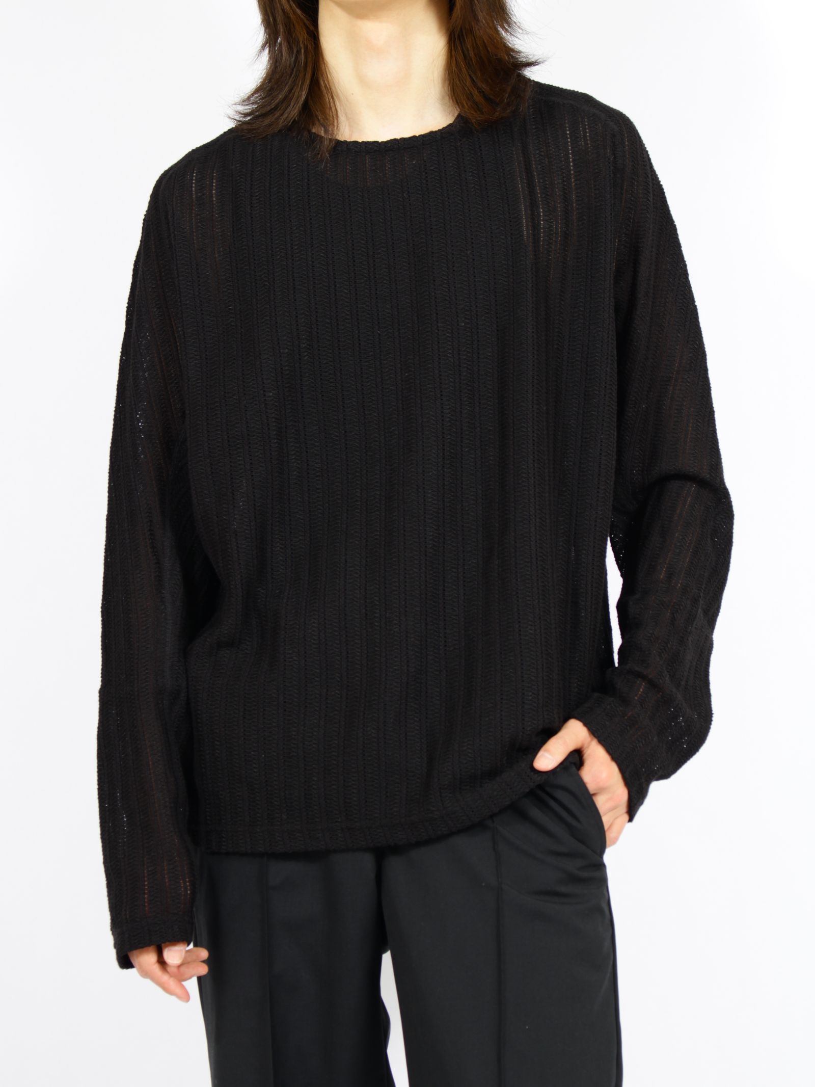 【26SS】ウェーブ ロングスリーブ Tシャツ / LONG SLEEVE T-SHIRTS WAVE / ブラック