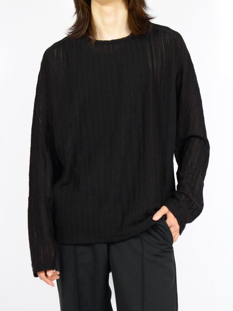 【26SS】ウェーブ ロングスリーブ Tシャツ / LONG SLEEVE T-SHIRTS WAVE / ブラック