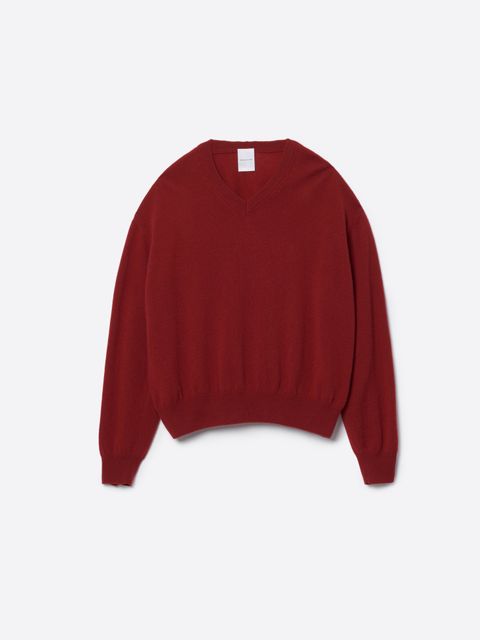 【26AW】カシミア Vネック ニット / CASHMERE V-NECK KNIT .16 / レッド