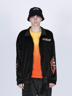 ベロア ヤンキー トラックジャケット / YANKEE VELOUR TRACK JACKET / ブラック