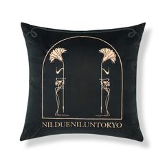 バイカラー ベロア クッションカバー / Bicolor Velor Cushion Cover / ブラック