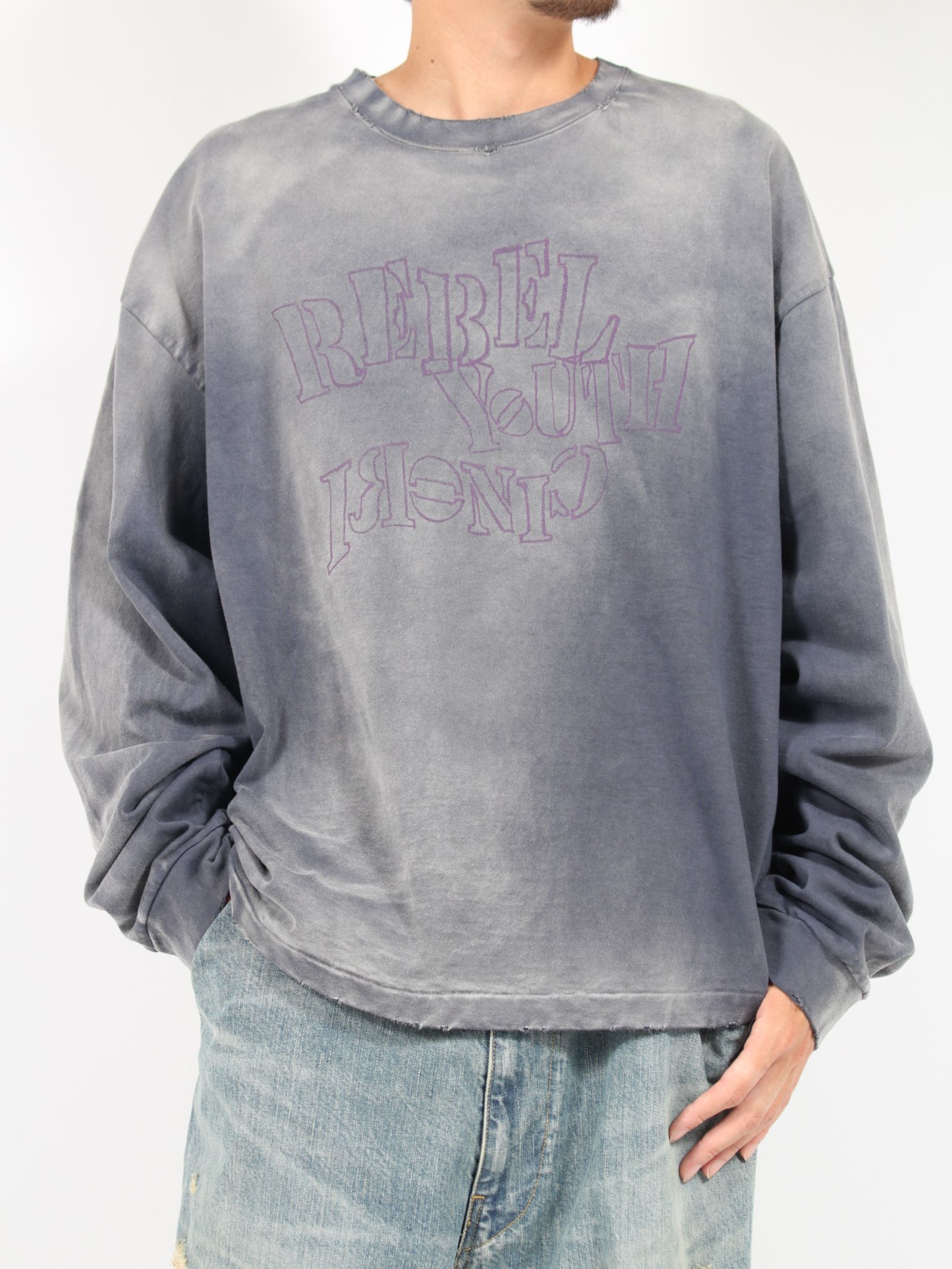 KAMIYA - 【24AW】クレヨン ブリーチド ロングスリーブ Tシャツ KAMIYA - 【24AW】クレヨン ブリーチド ロングスリーブ Tシャツ