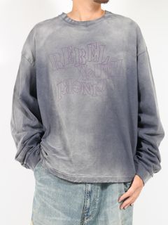 【24AW】クレヨン ブリーチド ロングスリーブ Tシャツ / "CRAYON" BREACHED L/S TEE / ネイビー