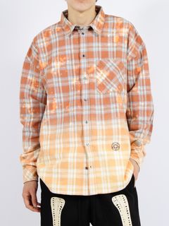 【26SS】コットン フランネル チェック ブリーチ シャツ / COTTON FLANNEL CHECK BLEACH SHIRT / レッド