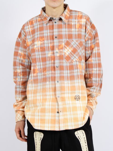 【26SS】コットン フランネル チェック ブリーチ シャツ / COTTON FLANNEL CHECK BLEACH SHIRT / レッド