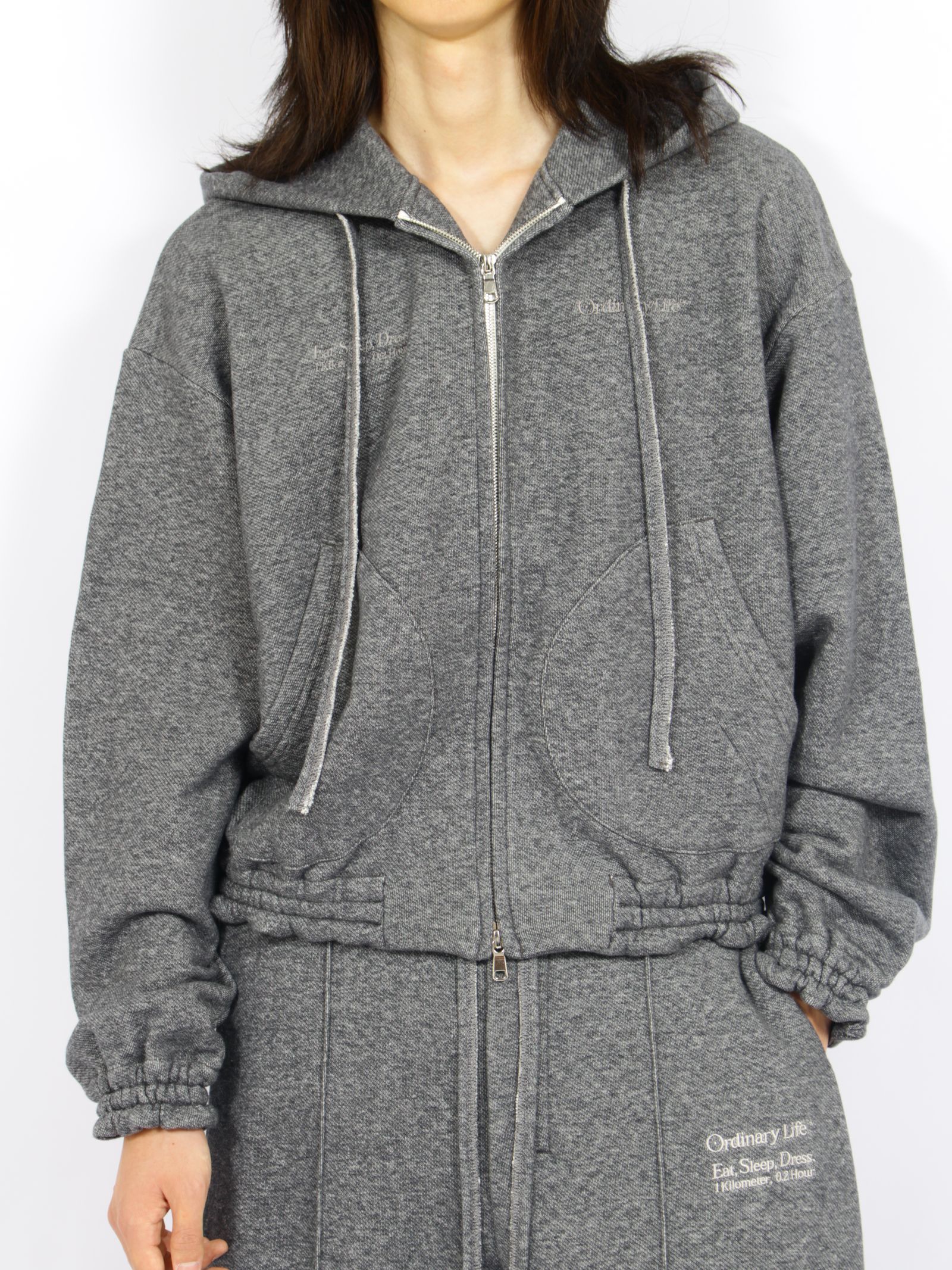 【定番】オーディナリー ホーム オールド スタイル ジップ フーディ / ORDINARY HOME OLD STYLE ZIP HOODIE / チャコール