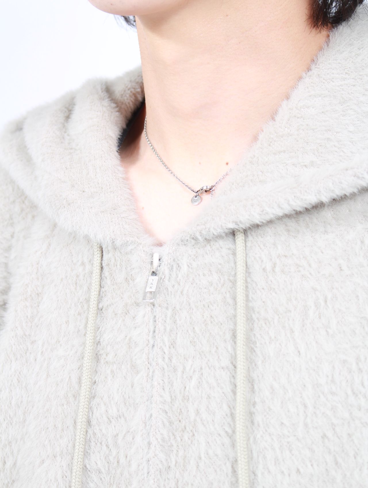 【25AW】テディベア フーデッド セーター シャギー ジップアップ パーカー / TEDDY BEAR HOODED SWEATER / ミント