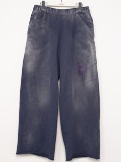 【24AW】ロデオ ブリーチ加工 スウェットパンツ / "RODEO"BREACHED PANTS / ネイビー