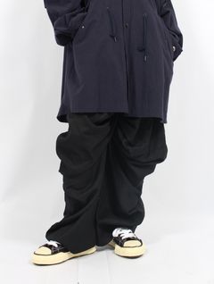 【25SS】ドレープド リネン パンツ / DRAPED LINEN PANTS / ブラック