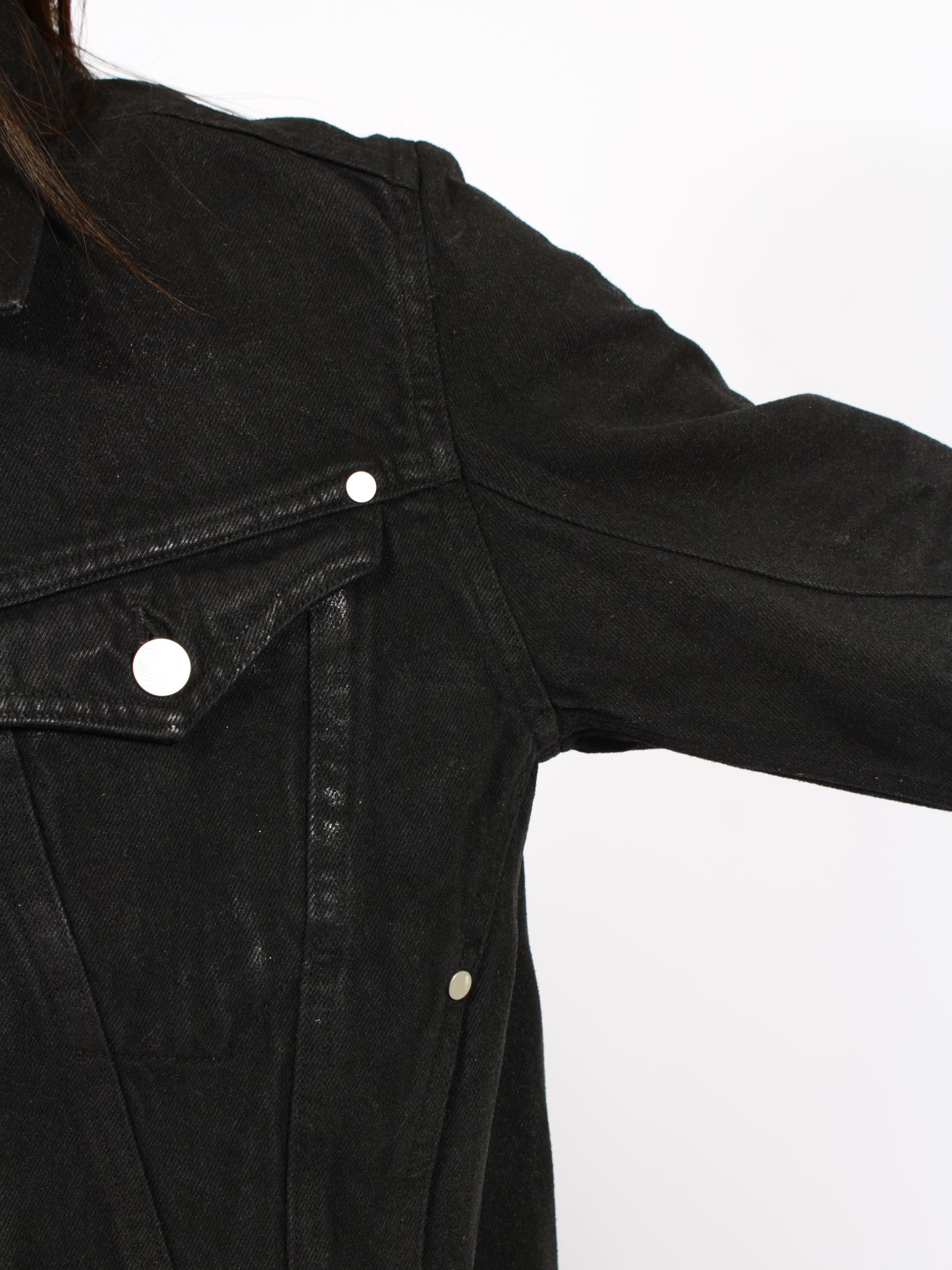 【26AW】デニム トラッカー ジャケットコーティング デニムジャケット / DENIM TRUCKER JACKET / LUSTER COATED BLACK(ブラック)