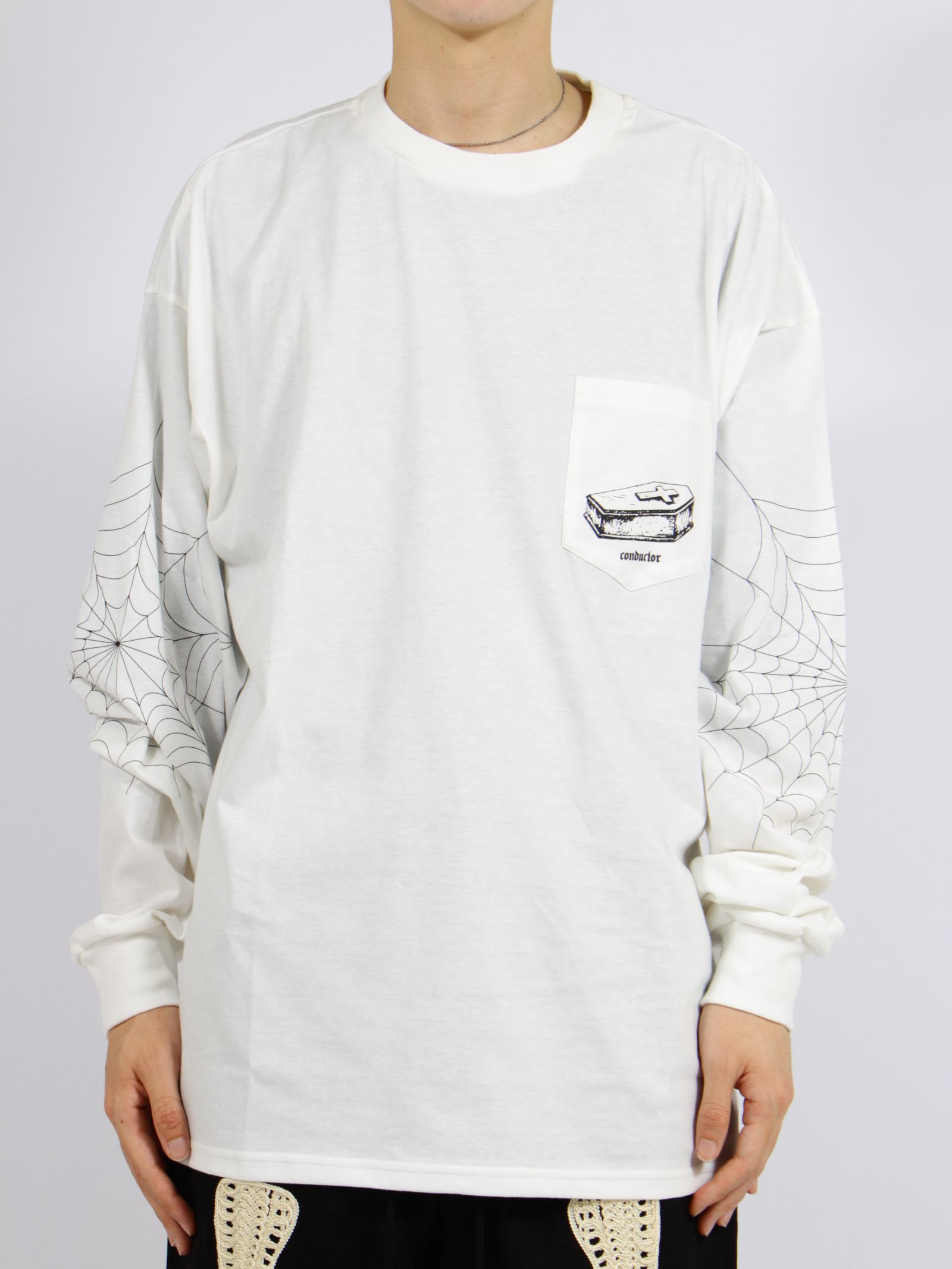 【26SS】スパイダー ウェブ ロングスリーブ Tシャツ / SPYDER WEB LONG SLEEVE T-SHIRT / ホワイト