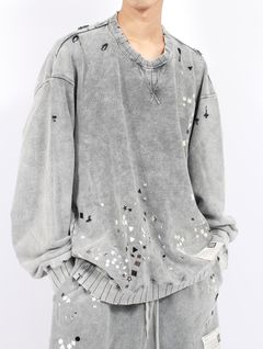 【25AW】エンブリッシュ ブリーチ プルオーバー / EMBELLISH BLEACH PO / グレー