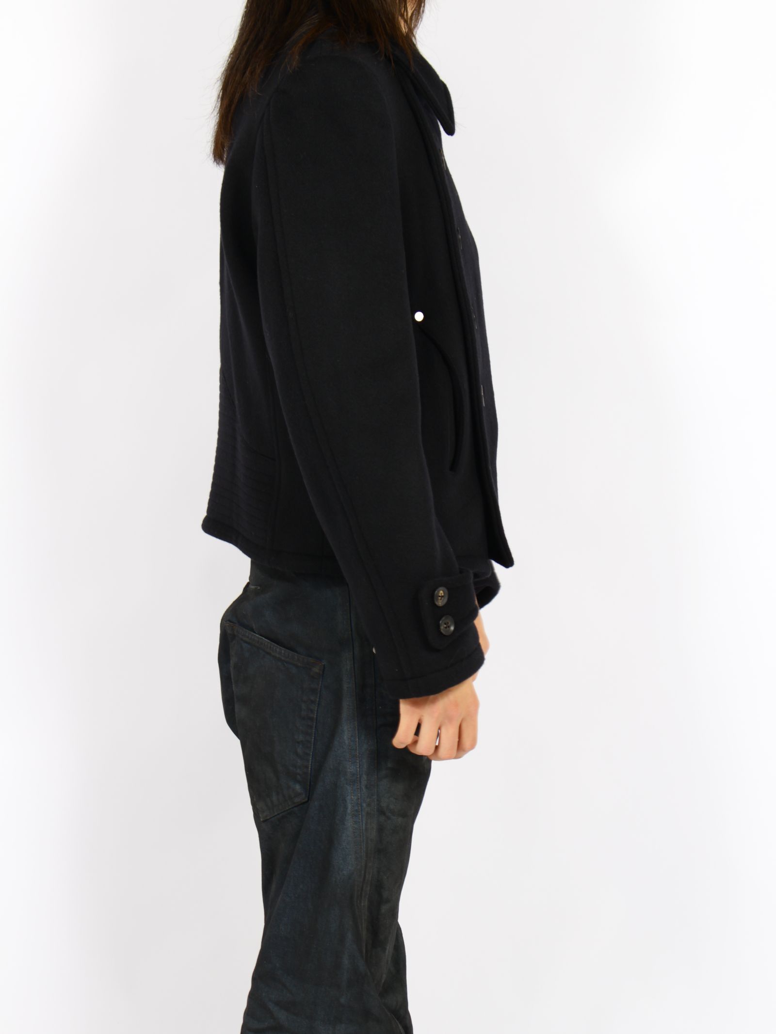 【26AW】ショート ペア コート ピーコート 3way ナポレオンジャケット / SHORT PEA COAT / ブラック