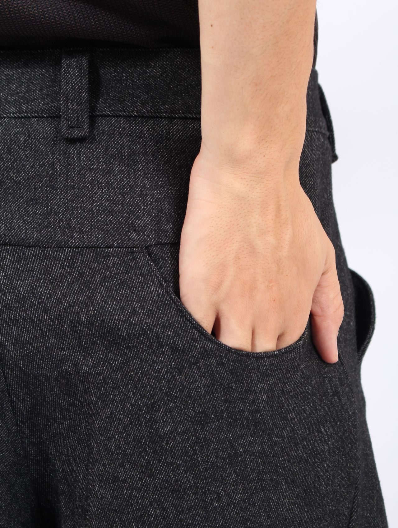 【25AW】6ポケット ウール カシミヤ トラウザーズ / 6 Pocket Sub Ong Wool Trousers / ブラック